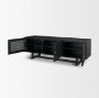 71143 - Grier 65" Black Solid Wood W/ Black Cane Media Console