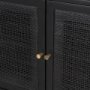 71143 - Grier 65" Black Solid Wood W/ Black Cane Media Console
