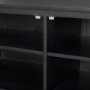 71143 - Grier 65" Black Solid Wood W/ Black Cane Media Console