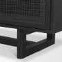 71143 - Grier 65" Black Solid Wood W/ Black Cane Media Console