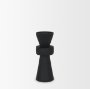 71152 - Odilia Small Smooth Matte Black Metal Geometric Pillar Candle Holder