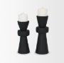 71152 - Odilia Small Smooth Matte Black Metal Geometric Pillar Candle Holder