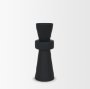 71153 - Odilia Large Smooth Matte Black Metal Geometric Pillar Candle Holder