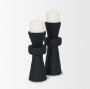71153 - Odilia Large Smooth Matte Black Metal Geometric Pillar Candle Holder