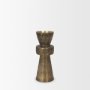 71154 - Odilia Small Textured Antiqued Gold Metal Geometric Pillar Candle Holder
