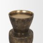 71154 - Odilia Small Textured Antiqued Gold Metal Geometric Pillar Candle Holder