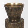 71154 - Odilia Small Textured Antiqued Gold Metal Geometric Pillar Candle Holder