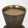 71155 - Odilia Large Textured Antiqued Gold Metal Geometric Pillar Candle Holder