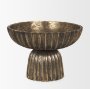71159 - Ciaran Fluted Textured Antiqued Gold Metal Decorative Bowl