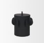 71160 - Deacon Small Matte Black Metal Canister with Sculptural Handles