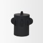 71160 - Deacon Small Matte Black Metal Canister with Sculptural Handles