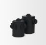 71160 - Deacon Small Matte Black Metal Canister with Sculptural Handles