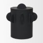 71161 - Deacon Large Matte Black Metal Canister with Sculptural Handles