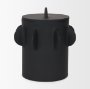 71161 - Deacon Large Matte Black Metal Canister with Sculptural Handles