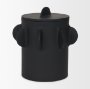 71161 - Deacon Large Matte Black Metal Canister with Sculptural Handles