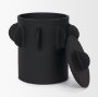 71161 - Deacon Large Matte Black Metal Canister with Sculptural Handles