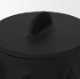 71161 - Deacon Large Matte Black Metal Canister with Sculptural Handles