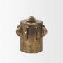 71162 - Deacon Small Antiqued Gold Metal Canister with Sculptural Handles