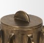 71162 - Deacon Small Antiqued Gold Metal Canister with Sculptural Handles