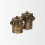 71162 - Deacon Small Antiqued Gold Metal Canister with Sculptural Handles