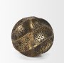 71164 - Imani Small Sculptural Textured Antiqued Gold Metal Decorative Orb Object