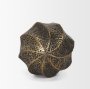 71164 - Imani Small Sculptural Textured Antiqued Gold Metal Decorative Orb Object
