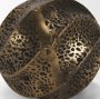 71164 - Imani Small Sculptural Textured Antiqued Gold Metal Decorative Orb Object