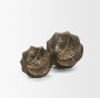 71165 - Imani Large Sculptural Textured Antiqued Gold Metal Decorative Orb Object
