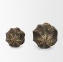 71165 - Imani Large Sculptural Textured Antiqued Gold Metal Decorative Orb Object