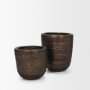 71168 - Aivana Large Antiqued Gold Metal Floor Vase