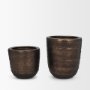 71168 - Aivana Large Antiqued Gold Metal Floor Vase