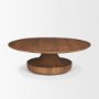 71209-AB - Arno Warm Mid-Brown Wood Sculptural Round Coffee Table