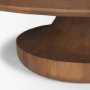 71209-AB - Arno Warm Mid-Brown Wood Sculptural Round Coffee Table