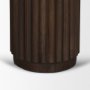 71213-AB - Marbrello Pink Marble Top Espresso Brown Fluted Wood Round Side Table