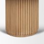 71216-AB - Marbrello 60" Botticino Marble Top Light Brown Fluted Wood Round Dining Table