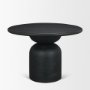 71219-AB - Atlas 42" Black Wood Stacked Pedestal Base Round Dining Table 