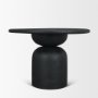 71219-AB - Atlas 42" Black Wood Stacked Pedestal Base Round Dining Table 