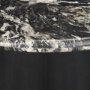 71221-AB - Marilyn 48" Black Forest Marble Black Wood Pedestal Round Dining Table