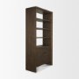 71231 - Belford 2-Door Open Dark Brown Oak Wood Shelving Unit