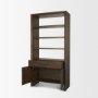 71231 - Belford 2-Door Open Dark Brown Oak Wood Shelving Unit