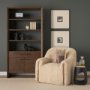 71231 - Belford 2-Door Open Dark Brown Oak Wood Shelving Unit