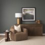 71198 - Saga Textured Brown Plush Fabric Upholstered Chair