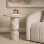 71181-AB - Nylah Solid Pink Marble Round Accent Table