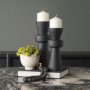 71152 - Odilia Small Smooth Matte Black Metal Geometric Pillar Candle Holder