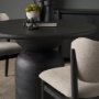 71219-AB - Atlas 42" Black Wood Stacked Pedestal Base Round Dining Table 