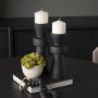 71152 - Odilia Small Smooth Matte Black Metal Geometric Pillar Candle Holder