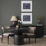 71153 - Odilia Large Smooth Matte Black Metal Geometric Pillar Candle Holder