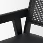 71244 - Reid Framed Black Cane Black Fabric Dining Armchair