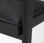 71244 - Reid Framed Black Cane Black Fabric Dining Armchair