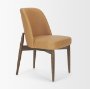 71248 - Abbie Slope Curved Back Tan Leather Dining Side Chair